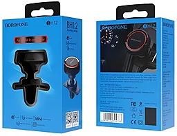 Автодержатель магнитный Borofone BH12 Journey series Magnetic Air Outlet Holder Black/Red - миниатюра 4
