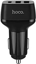 Автомобільний зарядний пристрій з швидкою зарядкою Hoco Z15A Car Charger 2USB+USB Type-C QC3.0 Black - мініатюра 4
