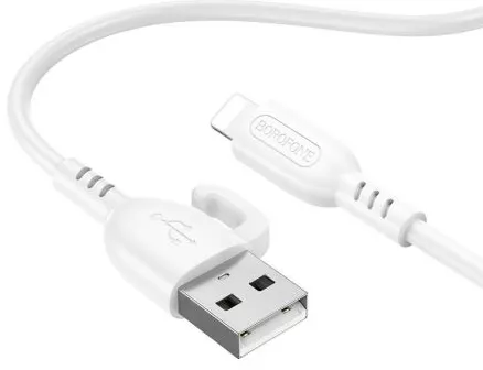 Кабель Borofone BX91 USB-A - Lightning 12w 2.4a 1м cable White - фото 2