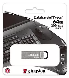Флешка Kingston DT Kyson 64GB USB 3.2 (DTKN/64GB) Silver/Black - мініатюра 3