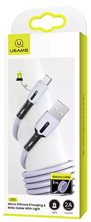 Кабель Usams U51 Silicone USB-A - micro USB 10w 1м cable Purple (US-SJ432) - фото 3