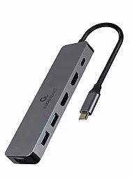 Мультипортовый USB Type-C хаб Cablexpert 3-in-1 hub gray (A-CM-COMBO3-03) - фото Мультипортовый USB Type-C хаб Cablexpert 3-in-1 hub gray (A-CM-COMBO3-03)