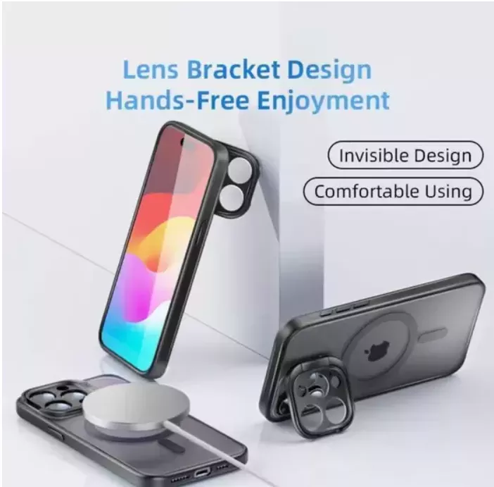 Чехол Rock Guard Foldable Bracket with Magsafe для Apple iPhone 15 Titanium Blue - фото 3