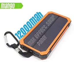 Повербанк MANGO Solar IPx6 6 LED Power Bank 12000mAh Black/Orange - фото Повербанк MANGO Solar IPx6 6 LED Power Bank 12000mAh Black/Orange
