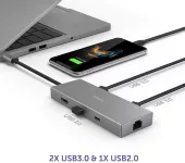 Vava 8-in-1 with Gigabit Ethernet/USB-C/HDMI/Card Reader/USB 3.0 Grey (VA-UC008) - мініатюра 3