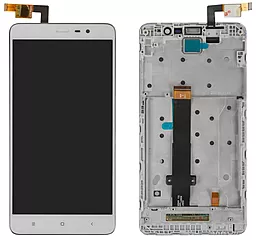 Дисплей Xiaomi Redmi Note 3 Pro (147mm) с тачскрином и рамкой, White