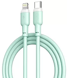 Кабель XO NB208A Liquid Silicone USB Type-C - Lightning 20w 3a 1м PD сable Green - фото Кабель XO NB208A Liquid Silicone USB Type-C - Lightning 20w 3a 1м PD сable Green