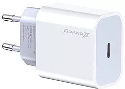 Сетевое зарядное устройство с быстрой зарядкой Grand-X 20w PD/QC4.0 USB-C fast charger white (CH-770)