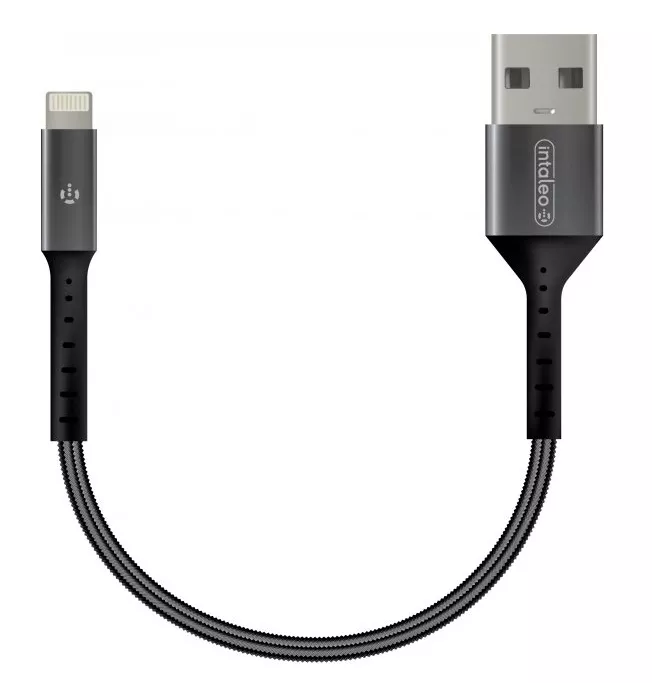 Кабель Intaleo CB0 USB-A - Lightning 12w 2.4a 0.2м cable Black/Grey (1283126495618) - фото 2
