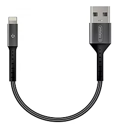 Кабель Intaleo CB0 USB-A - Lightning 12w 2.4a 0.2м cable Black/Grey (1283126495618) - миниатюра 2 Кабель Intaleo CB0 USB-A - Lightning 12w 2.4a 0.2м cable Black/Grey (1283126495618) - миниатюра 2