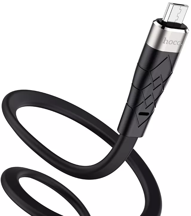 Кабель Hoco X53 Angel USB-A - micro USB 12w 2.4a 1м cable Black - фото 3