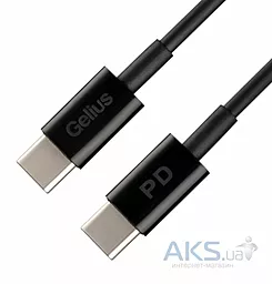Кабель Gelius GP-UC112 Contact USB Type-C - Type-C 60w 3a 2м PD cable Black - фото Кабель Gelius GP-UC112 Contact USB Type-C - Type-C 60w 3a 2м PD cable Black