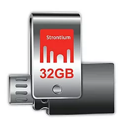 Флешка Strontium 32GB Nitro Plus Silver OTG USB 3.0 (SR32GSLOTG1Z)