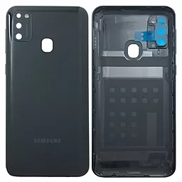 Задняя крышка корпуса Samsung Galaxy M21 M215 со стеклом камеры Raven Black - фото Задняя крышка корпуса Samsung Galaxy M21 M215 со стеклом камеры Raven Black
