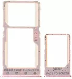 Слот (лоток) SIM-карти Xiaomi Redmi 6 / Redmi 6A та картки пам'яті Dual SIM, комплект 2 шт. Pink
