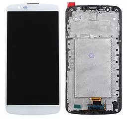 Дисплей LG K10 2016 (з мікросхемою) з тачскріном і рамкою, оригінал, White - фото Дисплей LG K10 2016 (з мікросхемою) з тачскріном і рамкою, оригінал, White