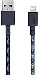 Кабель Native Union Belt USB-A - Lightning 12w 2.4a 1.2м cable Indigo (BELT-KV-L-IND-2) - фото Кабель Native Union Belt USB-A - Lightning 12w 2.4a 1.2м cable Indigo (BELT-KV-L-IND-2)
