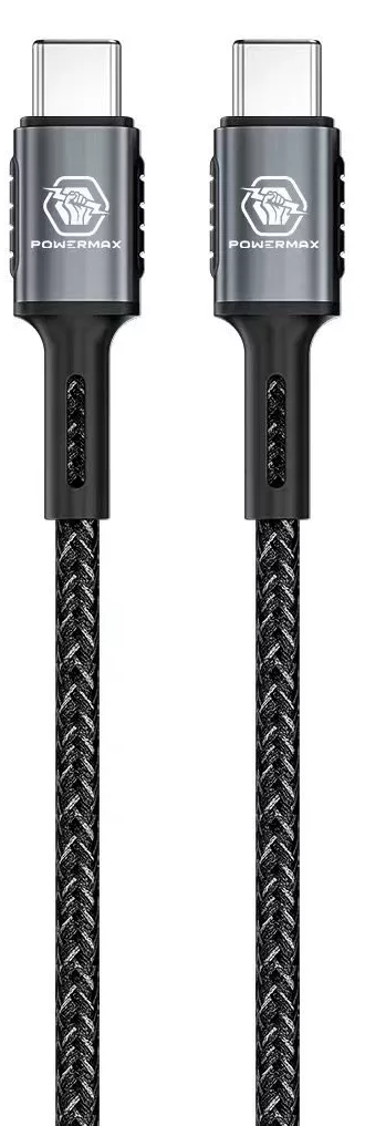 Кабель Powermax Bravo USB Type-C - Type-C 65w 3.25a 1м PD cable Black (PWRMX042PDСС) - фото 2