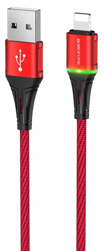 Кабель Borofone BU25 Glory USB-A - Lightning 12w 2.4a 1.2м cable Red - фото 1