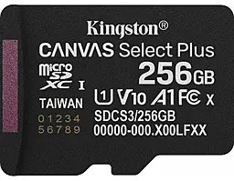 Карта памяти Kingston microSDXC Canvas Select Plus 256GB UHS-I V10 A1 Class 10 (SDCS3/256GBSP)