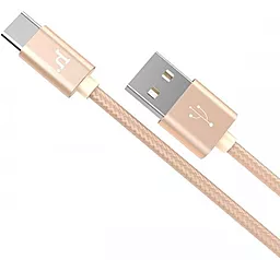 USB Кабель Hoco X2 Rapid Braided Charging USB Type-C Cable Gold - мініатюра 2