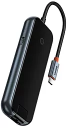 Мультипортовый USB Type-C хаб Baseus AcmeJoy 5-in-1 dark grey (WKJZ010113) - фото Мультипортовый USB Type-C хаб Baseus AcmeJoy 5-in-1 dark grey (WKJZ010113)