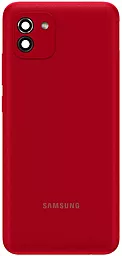 Задняя крышка корпуса Samsung Galaxy A03 A035 со стеклом камеры Red - фото Задняя крышка корпуса Samsung Galaxy A03 A035 со стеклом камеры Red