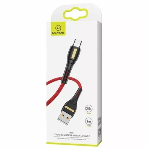 Кабель Usams U40 USB-A - Type-C 10w 1м cable Red - фото 1
