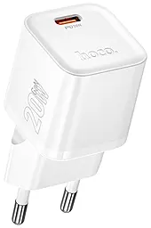 Сетевое зарядное устройство Hoco N64 Ingenious 20w GaN PD USB-C fast charger white - фото Сетевое зарядное устройство Hoco N64 Ingenious 20w GaN PD USB-C fast charger white