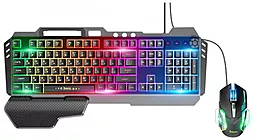 Комплект (клавіатура+мишка) Hoco GM12 Light And Shadow RGB Gaming Black - мініатюра 2