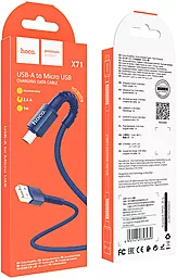 Кабель Hoco X71 Especial USB-A - micro USB 12w 2.4a 1м cable Blue - мініатюра 4