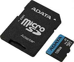 Карта памяти ADATA microSDXC 128GB Premier Class 10 UHS-1 U1 V10 A1 + SD-адаптер (AUSDX128GUICL10A1-RA1)