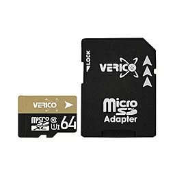 Карта памяти Verico microSDXC 64GB Class 10 + SD-адаптер (FE3-64G-V1E)