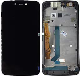 Дисплей Motorola Moto C Plus (XT1723) з тачскріном і рамкою,  Black
