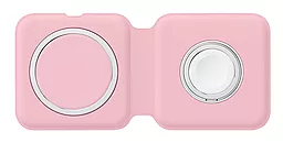 Бездротовий (індукційний) зарядний пристрій швидкої QI зарядки ColorWay Duo Charger 15W for iPhone Pink (CW-CHW32Q-P)