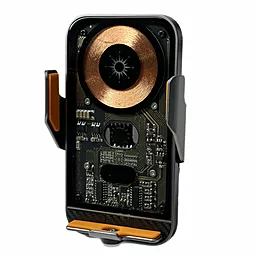 Автодержатель с беспроводной зарядкой, магнитный C11 Black/Gold - фото Автодержатель с беспроводной зарядкой, магнитный C11 Black/Gold