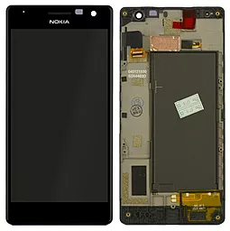 Дисплей Nokia Lumia 730 Dual Sim, Lumia 735 с тачскрином и рамкой, оригинал, Black