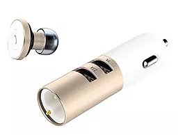 Блютуз гарнитура Remax RB-T11C White/Gold - фото Блютуз гарнитура Remax RB-T11C White/Gold