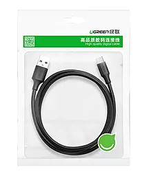 USB Кабель Ugreen US184 Nickel Plating 3A 0.5M USB3 Type-C Cable Black - мініатюра 3