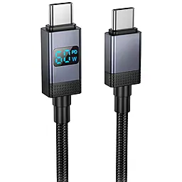 Кабель Hoco X118 USB Type-C - Type-C 60w 3a 1м PD cable Black - фото Кабель Hoco X118 USB Type-C - Type-C 60w 3a 1м PD cable Black