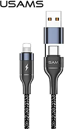 USB Кабель Usams U31 30W 3A 1.2M USB-A/Type-C to Lightning Cable Black (US-SJ404)