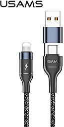Кабель Usams US-SJ404 U31 USB-A/Type-C to Lightning 30w 3a 1.2м cable Black