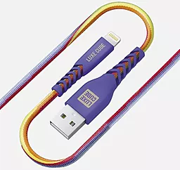 Кабель Luxe Cube Kevlar USB-A - Lightning 12w 2.4a 1.2м cable Rainbow - фото Кабель Luxe Cube Kevlar USB-A - Lightning 12w 2.4a 1.2м cable Rainbow