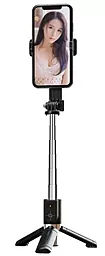 Моноподи, селфі-палки для селфі XO SS10 Mini Tripod Stand Bluetooth Selfie Stick 80CM Black - фото Моноподи, селфі-палки для селфі XO SS10 Mini Tripod Stand Bluetooth Selfie Stick 80CM Black