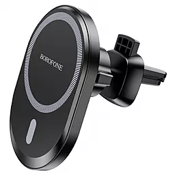 Держатель с беспроводной зарядкой, магнитный Borofone BH201 Black - фото Держатель с беспроводной зарядкой, магнитный Borofone BH201 Black