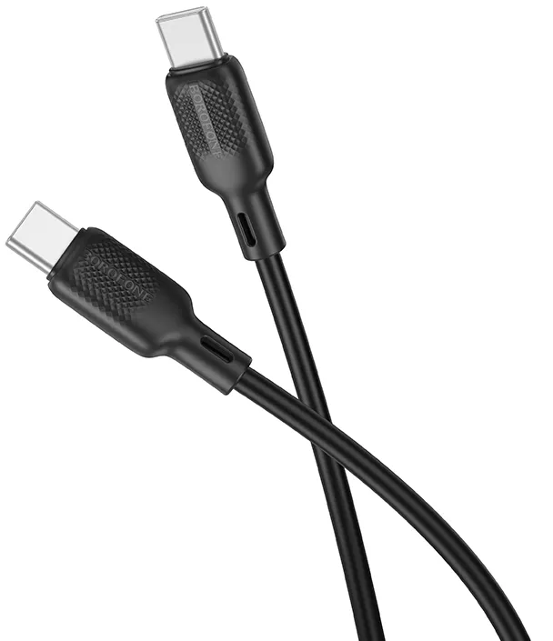 Кабель Borofone BX113 Silicone USB Type-C - Type-C 60w 3a 3м PD cable Black - фото 2