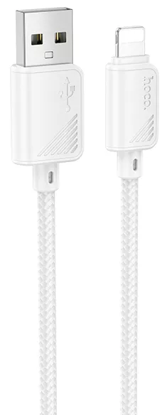 Кабель Hoco X113 USB-A - Lightning 12w 2.4a 1м cable White - фото 1