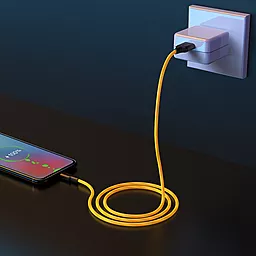 Кабель Hoco x21 Plus Fluorescent USB-A - micro USB 12w 2.4a 1м cable Black/Yellow - мініатюра 3 Кабель Hoco x21 Plus Fluorescent USB-A - micro USB 12w 2.4a 1м cable Black/Yellow - мініатюра 3