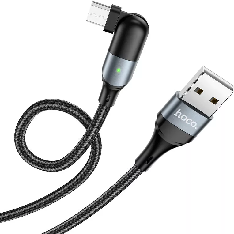 Кабель USB Hoco U100 Orbit micro USB Cable Black - фото 2