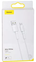 Кабель Baseus Mini USB-A - micro USB 20w 4a 1м cable White (CAMSW-D) - мініатюра 5 Кабель Baseus Mini USB-A - micro USB 20w 4a 1м cable White (CAMSW-D) - мініатюра 5